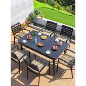 户外ZEQ桌椅庭金露天阳台花园餐别墅铝合休闲桌椅组合院室外铸铝