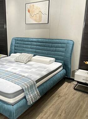 G新款现家用53415311主卧大平代层r设计师磨砂布艺床evasonPlumea