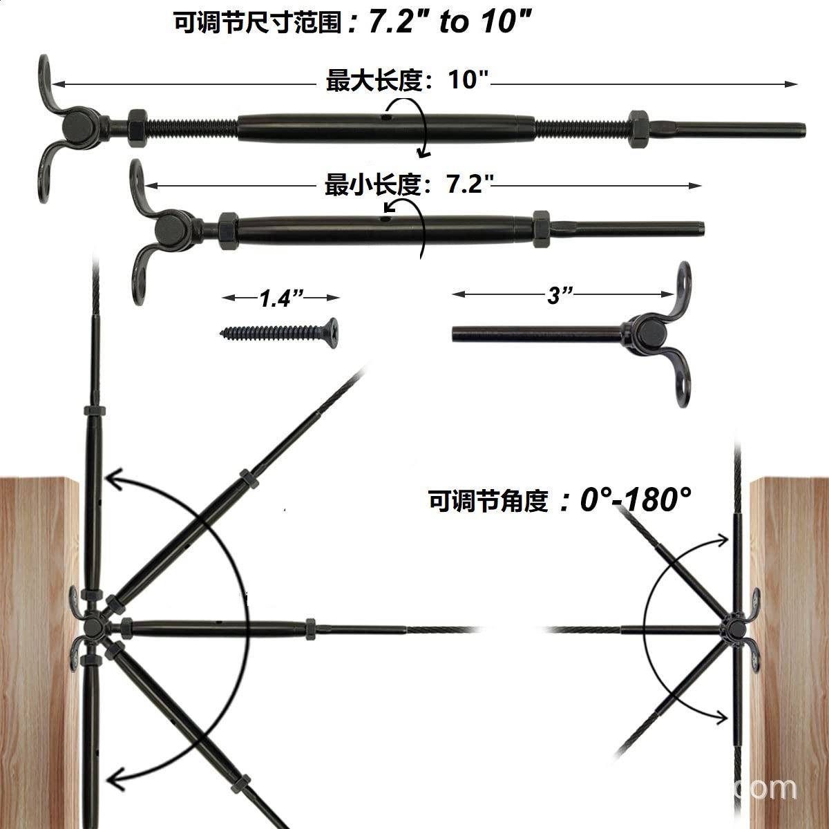 黑不锈钢摇花篮套现装/线缆栏杆配件摆500木质金属色栏杆通用货