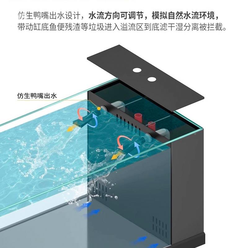 鱼缸工业水风溪流缸全水自动懒人免换金超鱼缸客MTA厅家用白族箱