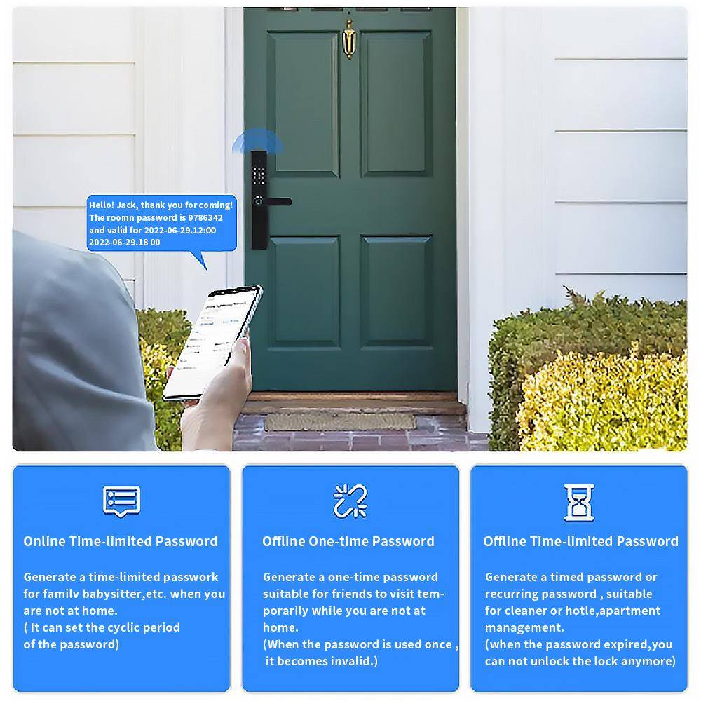 anjilosmart握即开指纹锁公寓家用防盗门电e一子密码锁工程TPC锁