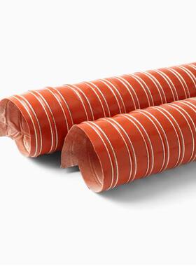 红色高温排热风管矽胶硫化排风管耐温30XJD度排烟0管送钢丝风管风