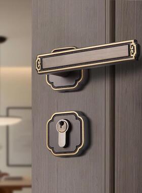 工厂货源全铜室用门内39831锁通新式卧室门中把手对开门分体房门锁具