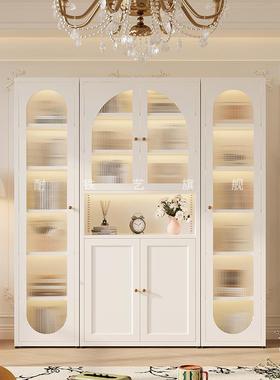 盛尘耐柜玻璃门防书书架收纳柜子铁艺置物柜客厅物柜家用展XWC示