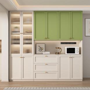 客式奶油风餐边柜客厅厨柜柜酒厅靠墙一WLI体实木多功法能餐厅储