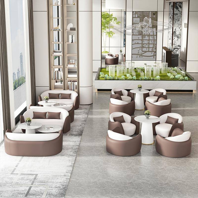 售JWS楼处待洽谈休息区公沙接办接待会客一桌四椅洽谈沙发发桌椅