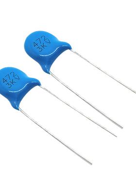 直插高瓷片容VEV压3K电V42M片径7mm±20%472M/73KV陶瓷电容厂家