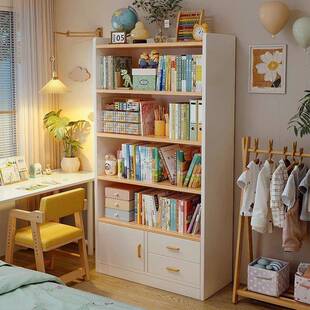 儿童实木生态板置生书架落地物架用多层客66105厅靠墙储物柜学家