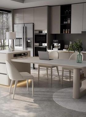 岩板高端15664简约实木用户型现代中岛意式餐岛台桌家厨房小一体