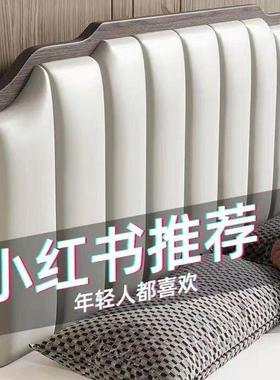 实木床现简约家软包双人床主卧单人床租房经PRV用济型板出式网代