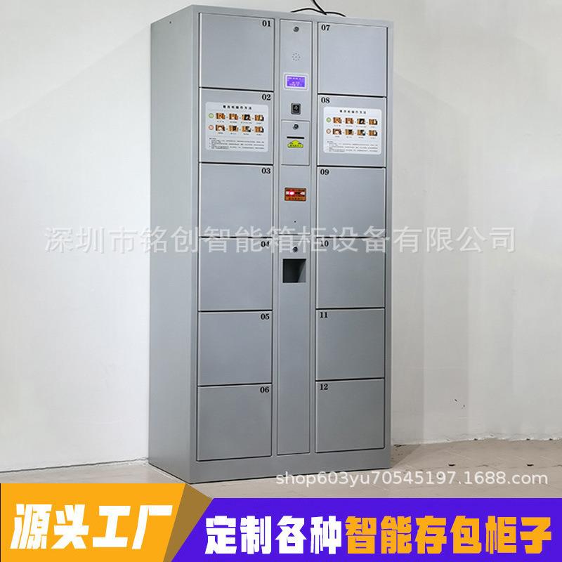 12门电子条码存储柜钢制储物柜式超市商场存包柜寄存扫码收纳