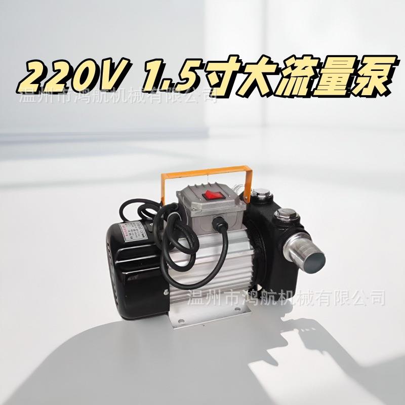 220V电动柴油抽油泵大流量自吸刮片滑片泵加油泵1.5寸手提抽油机