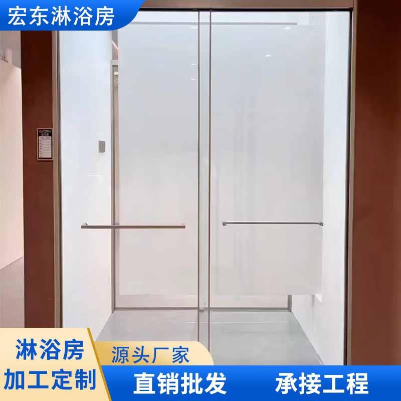 简约一字型淋浴房玻璃门隔断下沉式不绣钢卫生间干湿分离洗澡间