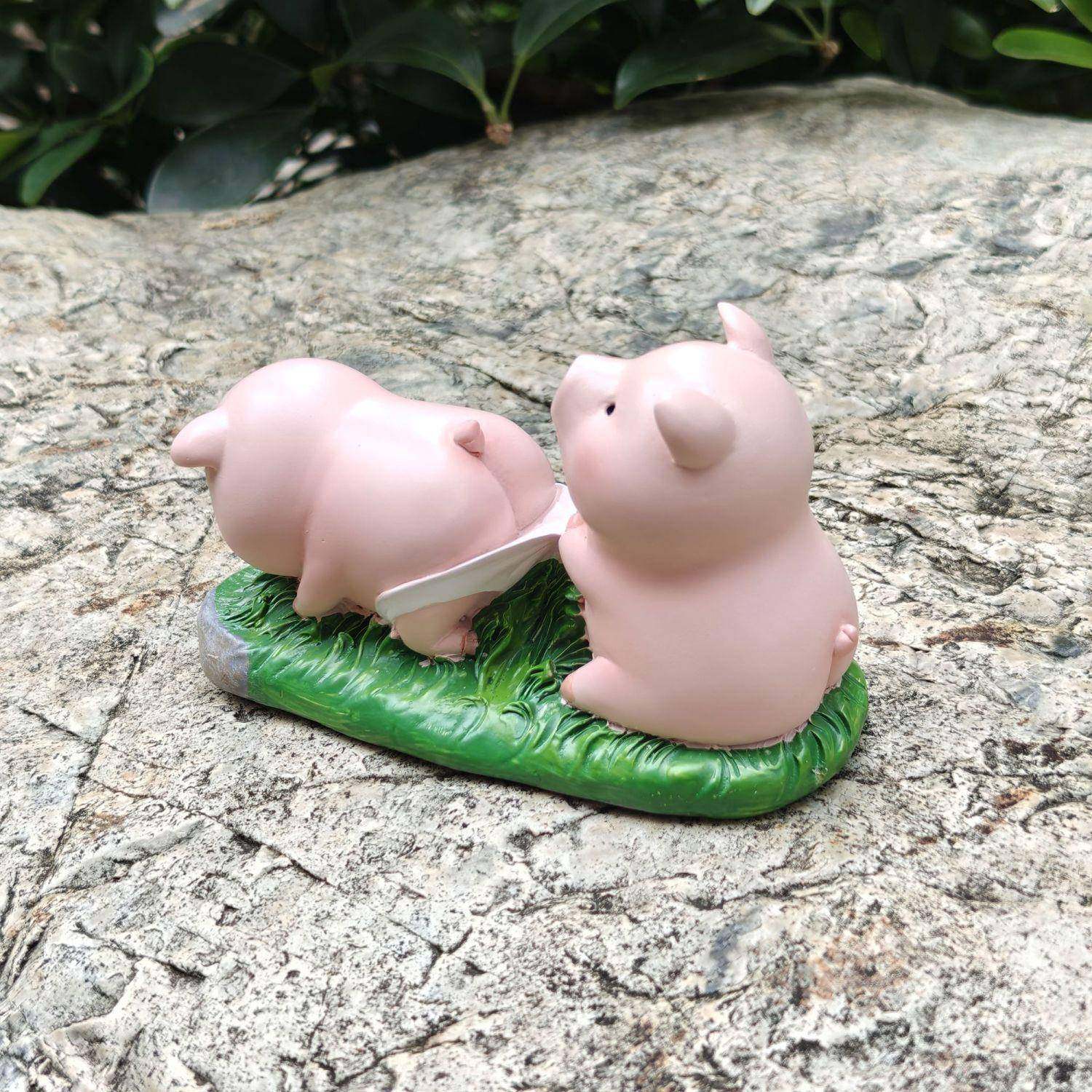 桌面可爱迷你版小猪扒裤衩家居饰品办公室桌面摆件茶宠