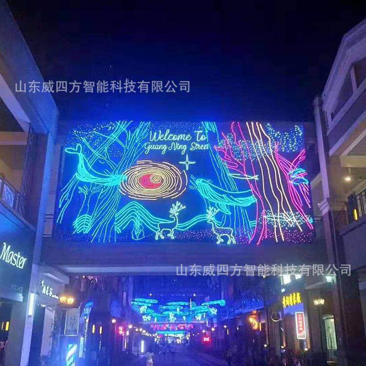 2021元旦春节美陈亮化幕墙楼体楼盘宣传图商场新款大型led灯饰画