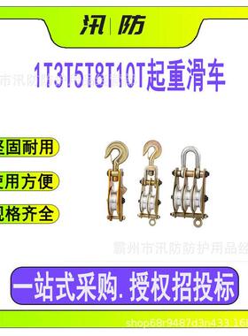 1T3T5T8T10T起重滑车铁钢轮钩式环式吊板多用途电力作业用滑车
