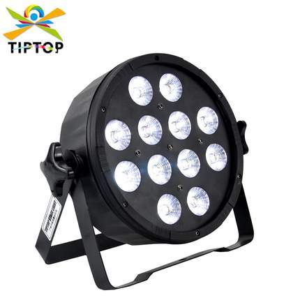 供应塑料扁PAR灯12颗6W红绿蓝白紫琥珀色婚礼舞台LED染色灯