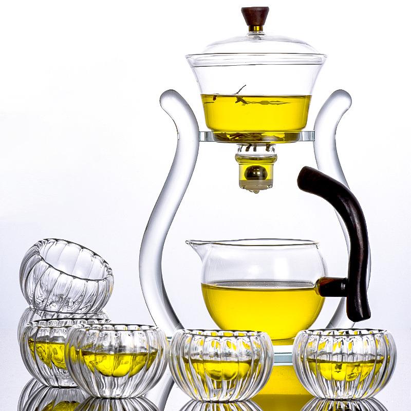 创意宫灯自动茶具套装透明耐热玻璃泡茶器茶杯家用办公室整套茶道