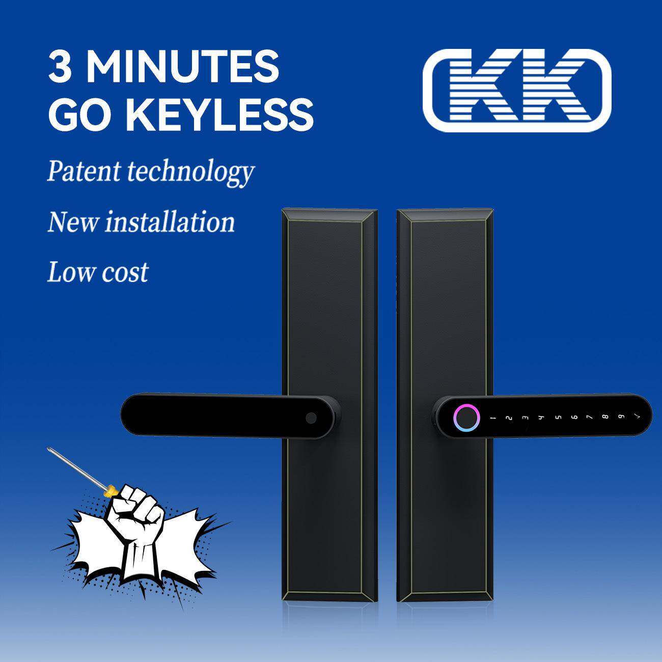 简易安装房间门锁办公室木门卧室门指纹锁室内门锁智能锁通用锁体