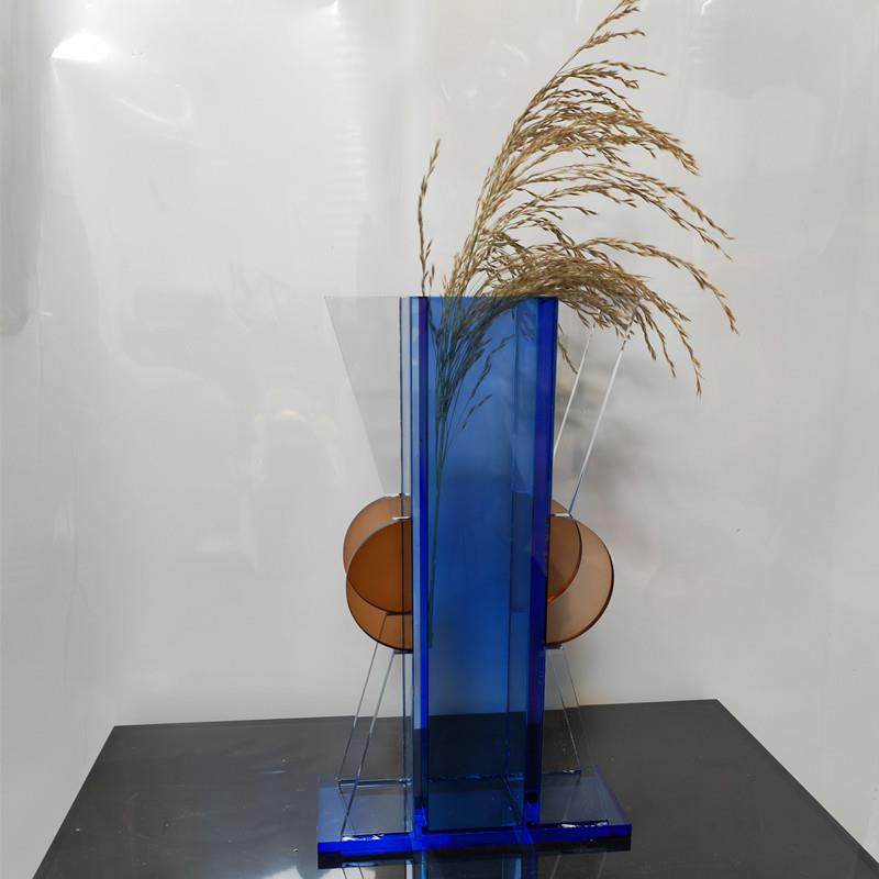 现货供应亚克力简约几何造型花瓶摆件透明蓝色现代风格花器,纺织面料/辅料/配套,纺织机械配件,淘宝优惠券,粉丝福利购,淘宝优惠卷