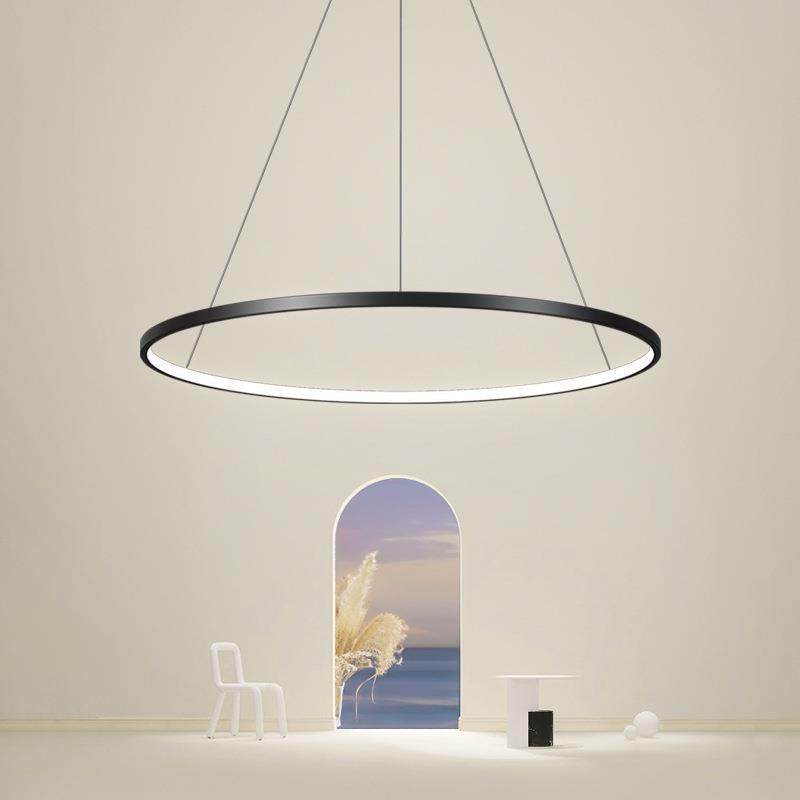 餐厅吊灯吧台灯现代简约北欧客厅吊灯家用圆环形餐桌卧室灯具