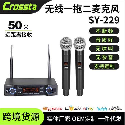 歌诗达一拖二无线麦克风手持话筒K歌户外舞台演出SY-229无线便携
