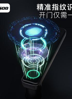 半自动一握开指把纹锁房APF门室入户门码锁亮黑色I密ML卧手智能门