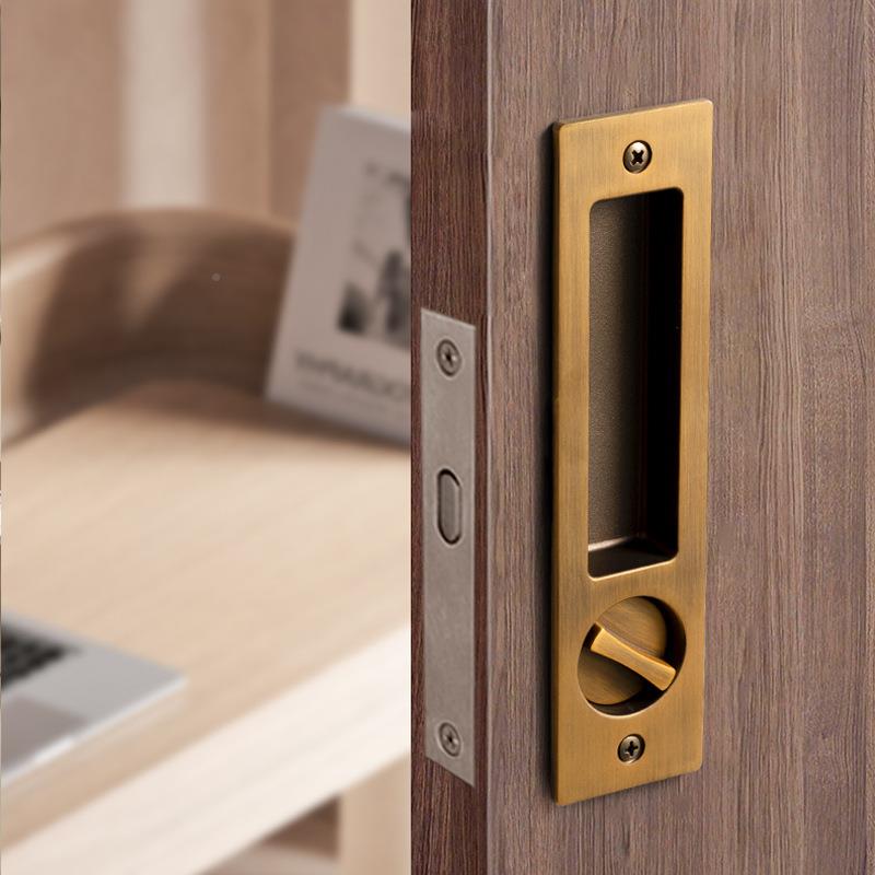门生黑色移移锁隐形推拉门锁方形移门钩锁卫间门锁浴室木门厨房内