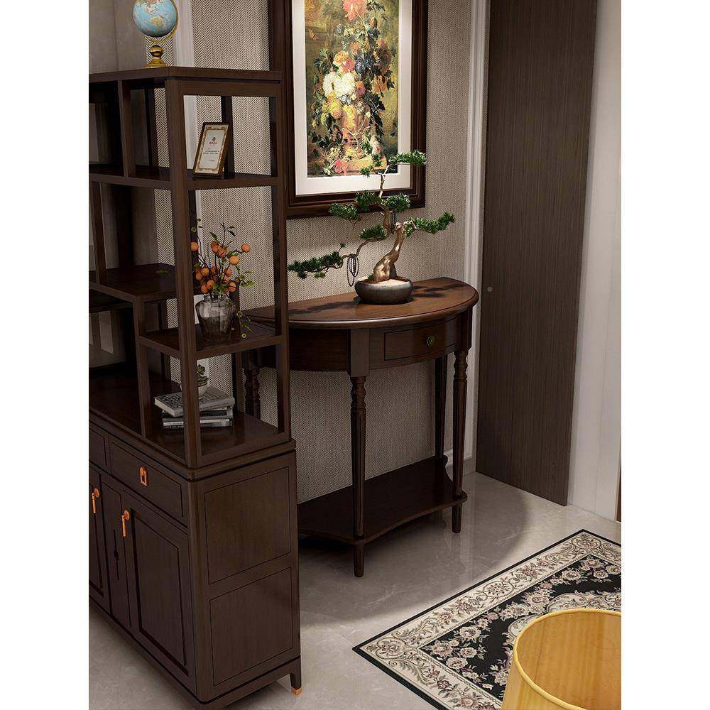 美式半圆关桌轻奢玄台靠墙窄玄桌实无品牌/木玄关关墙边入柜进门,饰品/流行首饰/时尚饰品新,DIY配件,淘宝优惠券,粉丝福利购,淘宝优惠卷