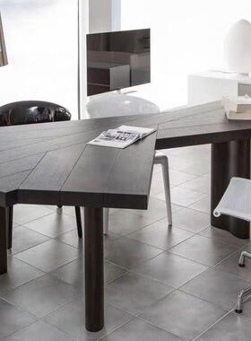 简约现代实AYC木电脑桌奢风极异简形办轻设公桌老板桌计师书桌工