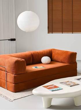 布双厅艺压缩沙发床懒人沙发两小户型客卧室可折RXN叠拆洗三人用