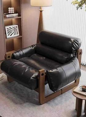 单岛人沙发人椅泽西客厅家用古风53453皮沙发休闲沙中发懒实木复