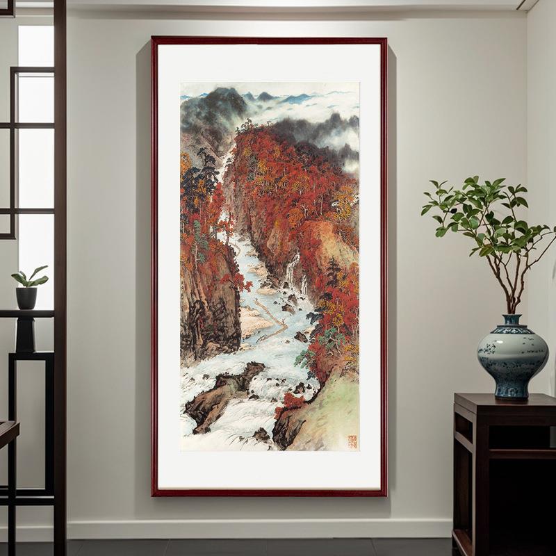 新中办客厅装饰画入户玄式关走廊书壁画山水国画公室房茶室971挂