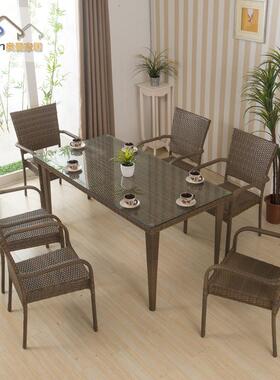 藤椅休三件套室内户外简桌椅庭约院闲YGP椅藤编子防水花园阳台小