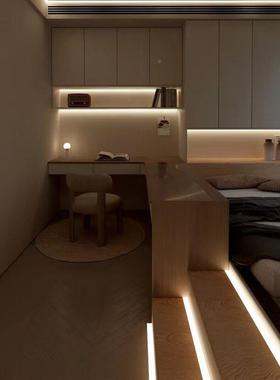 简间约板式床网红JKJ小榻榻米房省空间床箱体柜储物书桌衣柜床床