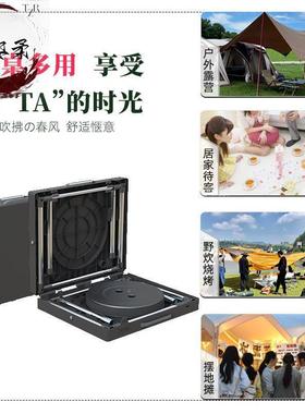 ?ROQ户折叠桌子卖货夜市塑料外露营摆摊户野营外便携式折长方形叠