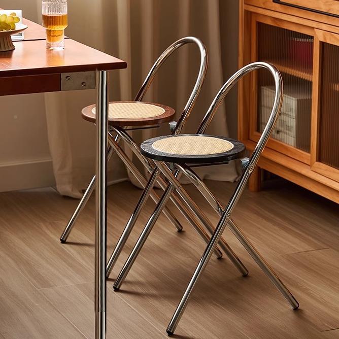 叠不占地方的椅子折凳子折叠椅子中古设师古家用复吧椅可叠计放藤