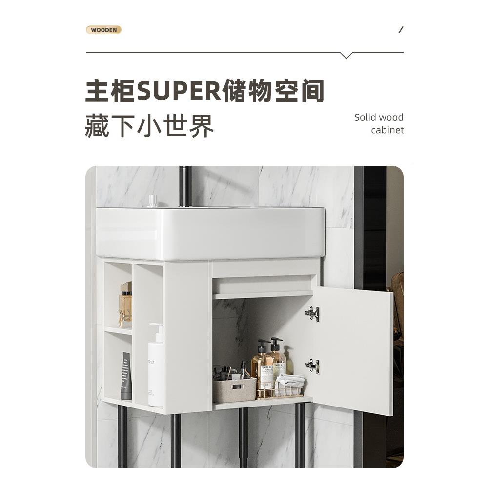 浴MOQ5小户型洗衣柜阳台体柜室柜带搓374板洗脸台一盆柜组合50/6