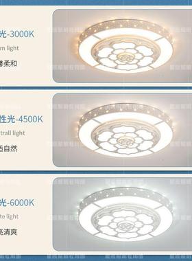 客厅大型灯圆形花约形大灯LED吸顶灯简EFW现代豪华高档花2包米邮