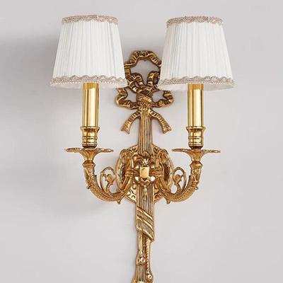 法式美式全铜简约客厅欧式长奢壁华别墅形灯复古走廊过双头大9813