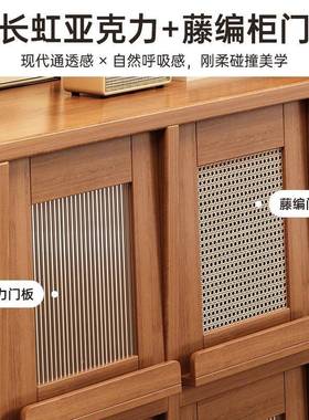 RLL实木书柜靠墙落地置物飘窗柜收纳带门子格柜防尘储柜物柜组合