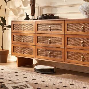 新式木斗柜中古风藤无品牌/编九斗现代简约家用中餐厅实白蜡木餐