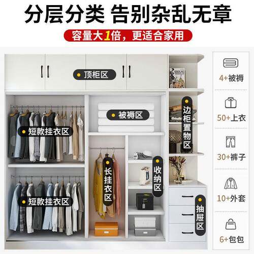 实子木衣家小用卧室推拉门现柜代简约户型柜儿童大衣ZHO橱包安装