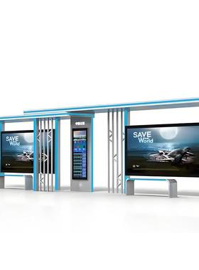 业制作城市公公交专JLMT-290站不锈钢智能候车亭交站台电台子站牌