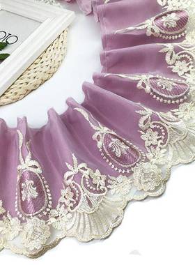 18厘宽度蕾丝米宽抱边窗花帘拼SWV接边沙发垫枕装饰辅料边