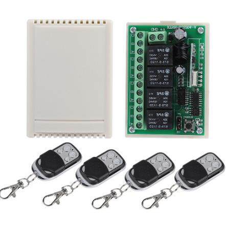 多功能四路遥控开关LED灯具开关学习码4个遥控1个接收器12V