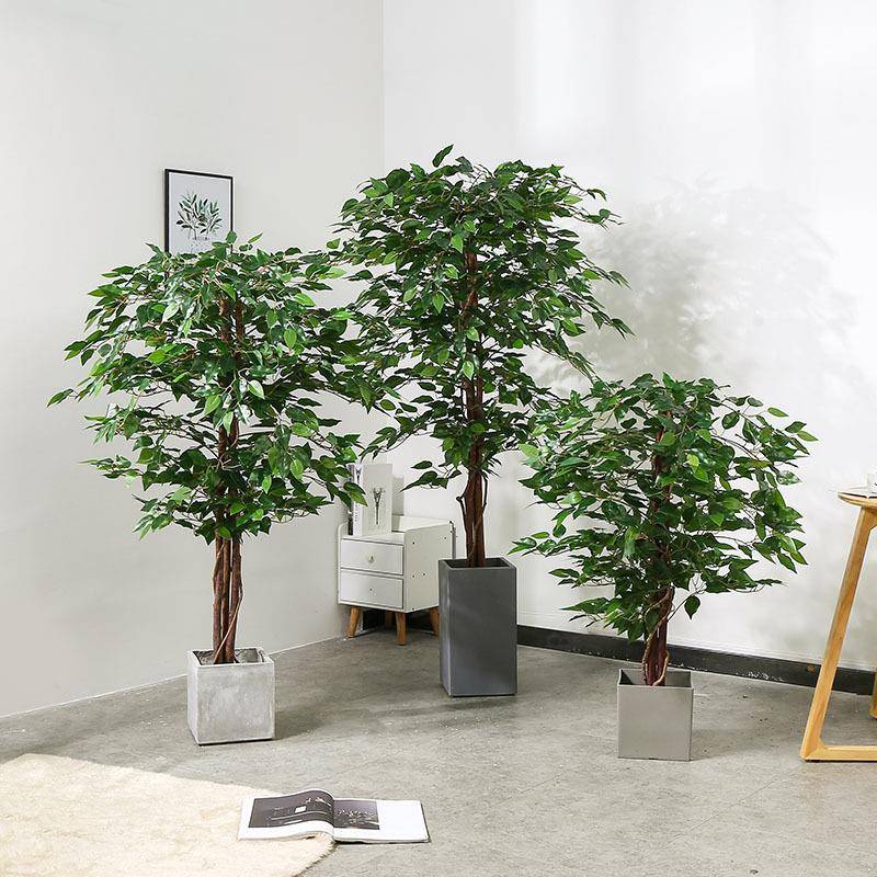 仿真绿植木杆榕树室内客厅大盆栽大型植物装饰橱窗楼梯拐角造景
