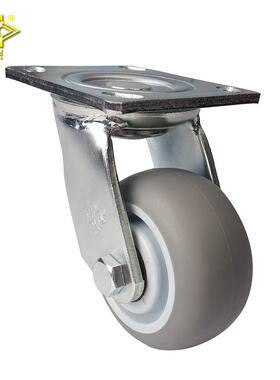 脚轮工厂重型4寸TPR轮灰胶轮静音轮推车轮工业脚轮万向轮