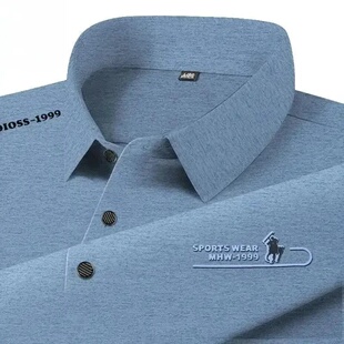 2026新款轻奢高端男士短袖POLO衫休闲纯色百搭商务短袖翻领T恤