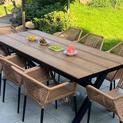 户桌椅带外伞组合庭院外藤室编桌椅三DIQ件套露花天阳台休闲园藤